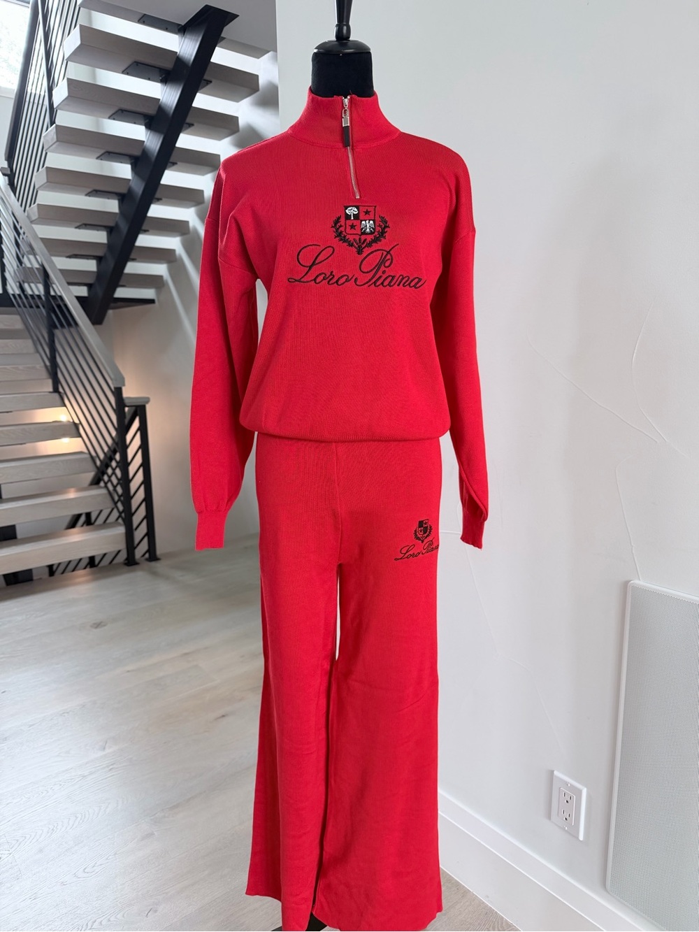 Red Pullover and Wide Leg Pants Matching Set size M/L